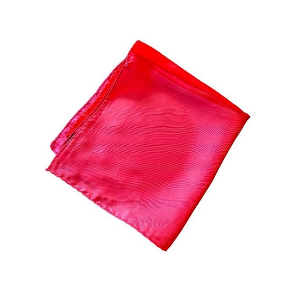 Red Silk Pocket Square Made In China 12x12 Inches - Picture 5 of 5